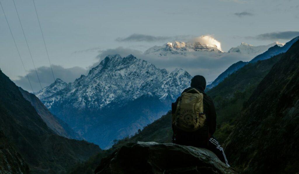 View of Mt. Manaslu from Samagaun, Manaslu Tsum Valley Trek